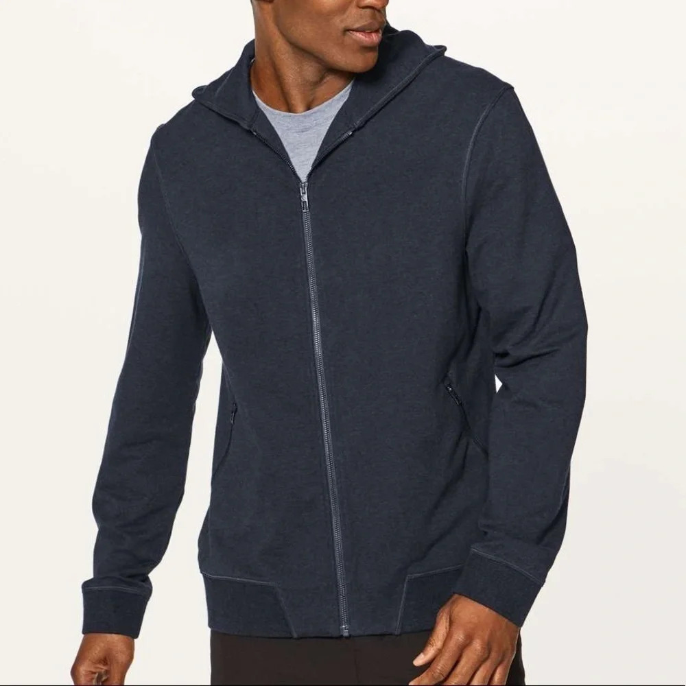 Lululemon Cross Cut Hoodie/ Heathered Inkwell Size Large Stretch French Terry